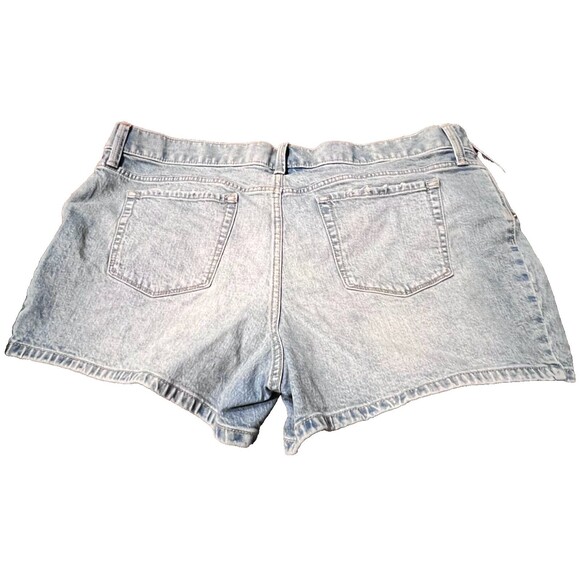 Isabel Maternity Jean Shorts Size 14  Under Belly Midi Light Blue Wash 4" Inseam - Picture 5 of 6